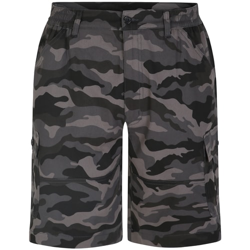 Bigdude Elasticated Waist Cargo Camo Shorts Charcoal