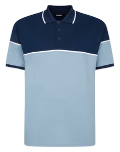 Bigdude Colour Block Polo With Piping Navy