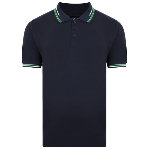Bigdude Designer Tipped Polo Shirt Navy