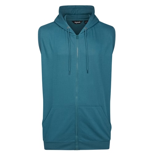 Bigdude Loop Back Sleeveless Hoody Petrol Tall
