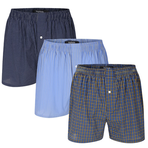 Bigdude 3 Pack Woven Boxer Shorts Navy