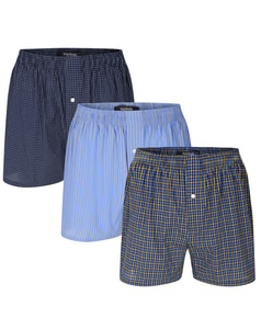 Bigdude 3 Pack Woven Boxer Shorts Navy