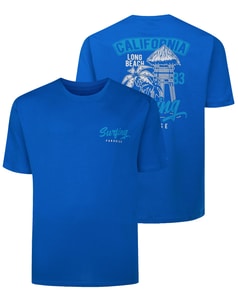 Bigdude California Surfing Paradise Back Print T-Shirt Royal Blue