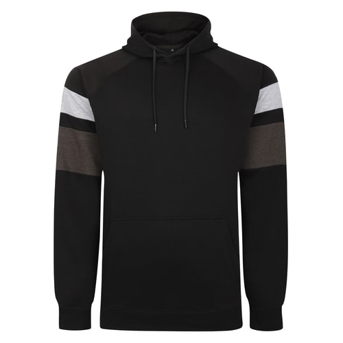 Bigdude Sleeve Colour Block Hoody Black Tall