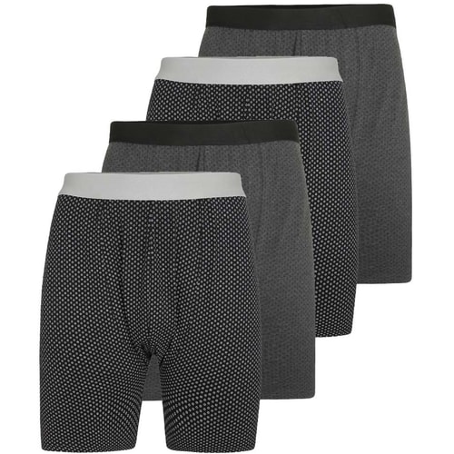 Bigdude 4 Pack Trunk Boxer Shorts Charcoal