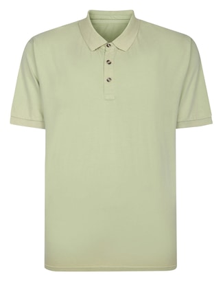 Bigdude Wash Effect Polo Light Green