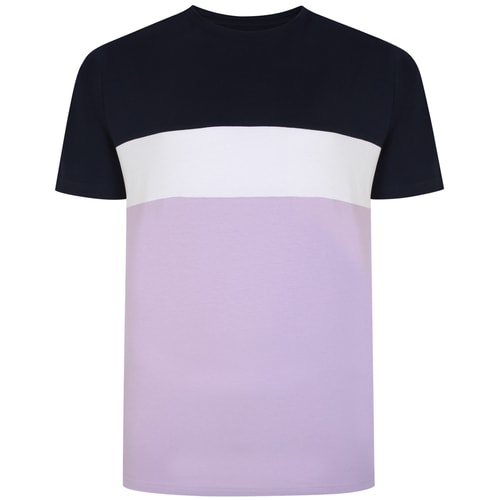 Bigdude Striped Cut And Sew T-Shirt Lilac