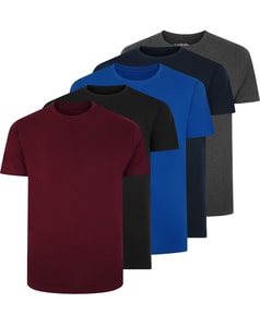 Bigdude 5 Pack Plain T-Shirts Multi