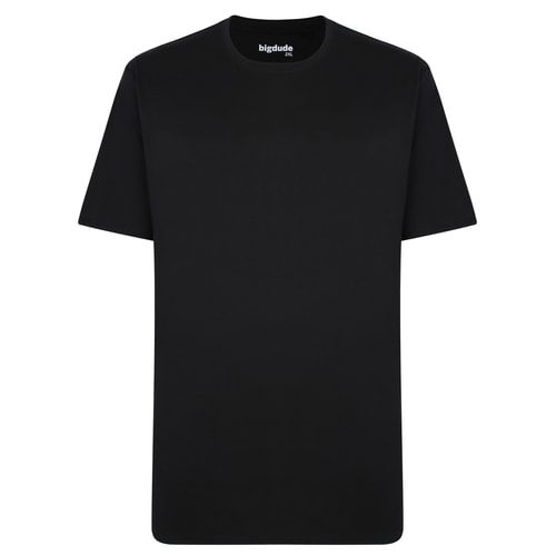 Bigdude Heavy Weight Plain T-Shirt Black Tall