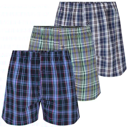 Bigdude 3 Pack Woven Boxer Shorts Mixed