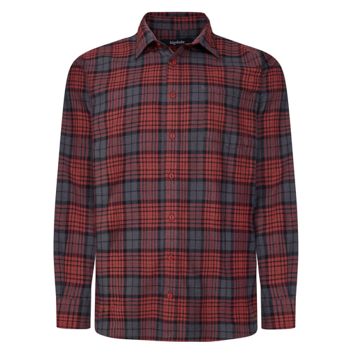 Bigdude Cotton Rich Light Weight Flannel Shirt Orange Tall