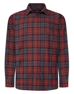 Bigdude Cotton Rich Light Weight Flannel Shirt Orange Tall