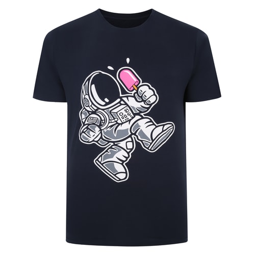 Bigdude Astronaut Print T-Shirt Navy