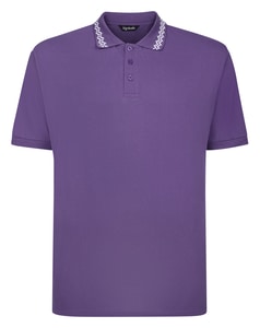 Bigdude Abstract Tipped Polo Purple