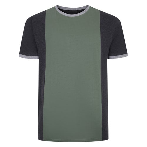 Bigdude Vertical Colour Block T-Shirt Charcoal
