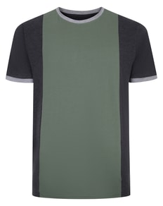 Bigdude Vertical Colour Block T-Shirt Charcoal