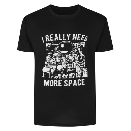 Bigdude Astronaut Print T-Shirt Black