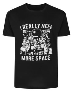 Bigdude Astronaut Print T-Shirt Black