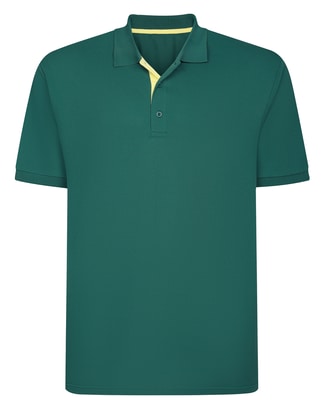 Bigdude Contrast Placket Polo Shirt Teal Tall
