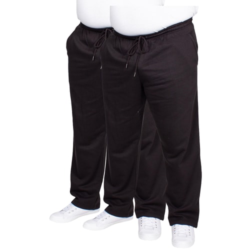 Bigdude Open Hem Joggers Twin Pack Black/Black
