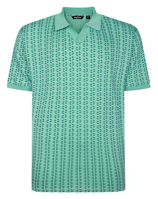 Bigdude Geometric Print Polo Shirt Jelly Mint