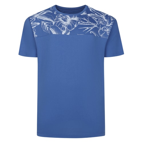 Bigdude Cut And Sew AOP T-Shirt Light Denim Tall