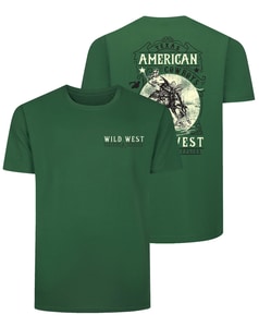 Bigdude American Cowboys Back Print T-Shirt Dark Green