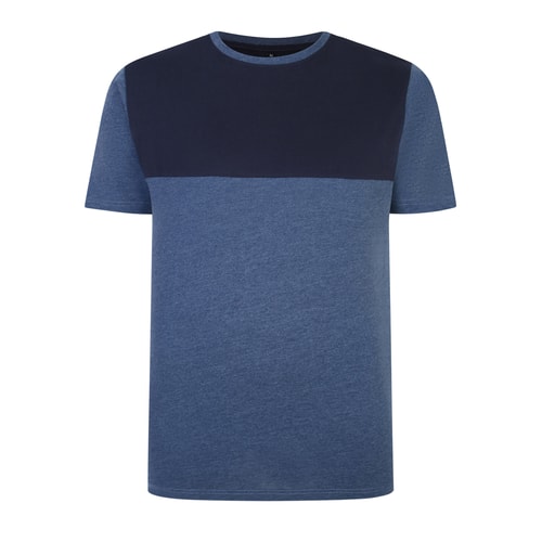 Bigdude Cut & Sew 2 Tone T-Shirt Denim Marl/Navy