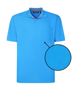 Bigdude Striped Textured Polo Shirt Bright Blue
