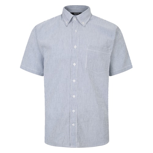 Bigdude Lightweight Summer Short Sleeve Striped Shirt Navy