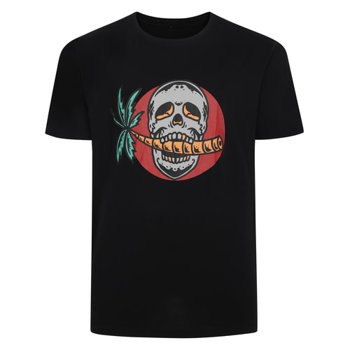 Bigdude Skull Print T-Shirt Black Tall