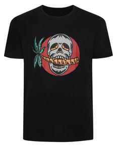 Bigdude Skull Print T-Shirt Black Tall