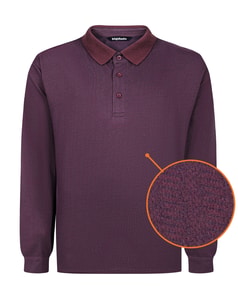 Bigdude Textured Long Sleeve Polo Burgundy