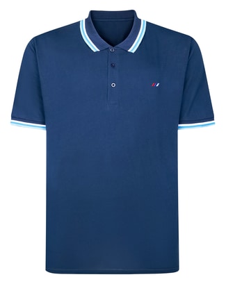 Bigdude Triple Tipped Polo Navy Tall