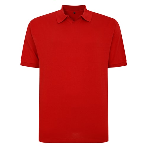 Bigdude Soft Jersey Cuban Collar Polo Shirt Pepper Red
