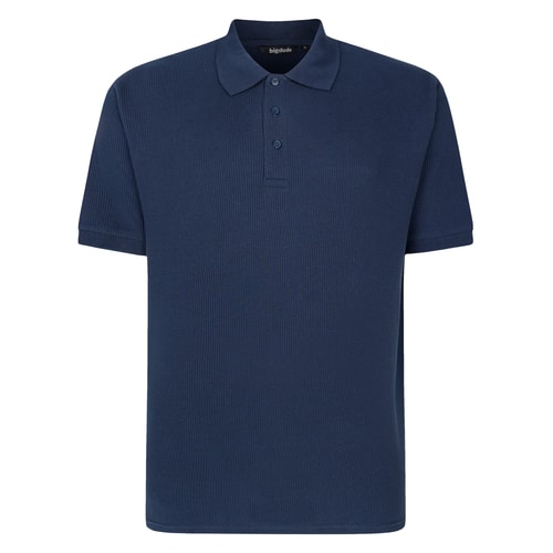 Bigdude Heavyweight Textured Polo Shirt Navy