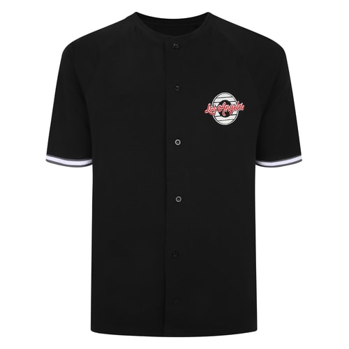 Bigdude Embroidered Baseball T-Shirt Black