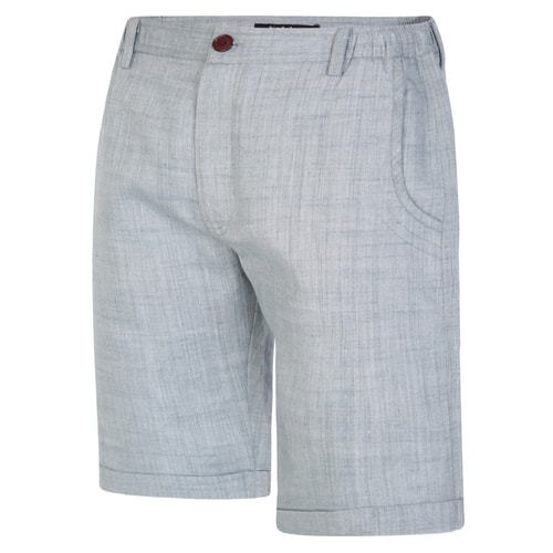 Bigdude Linen Look Elasticated Waist Chino Shorts Light Blue