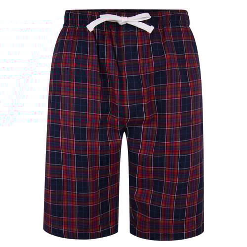 Bigdude Woven Check Pyjama Shorts Navy/Red