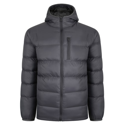 Bigdude Hooded Light Puffer Jacket Charcoal
