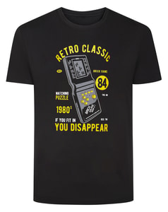 Bigdude Retro Classic Print T-Shirt Black