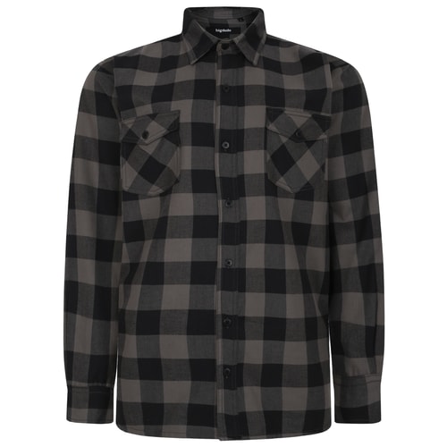 Bigdude Checked Overshirt Charcoal/Black