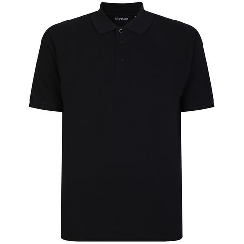 Bigdude Plain Polo Shirt Black Tall