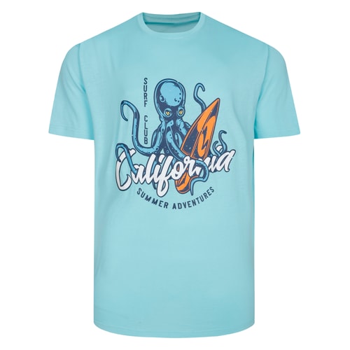 Bigdude California Summer Adventures Print T-Shirt Turquoise