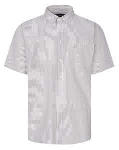 Bigdude Striped Seersucker Button Down Shirt Faded Red