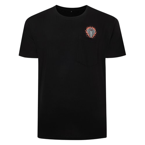 Bigdude Cobra Print Pocket T-Shirt Black