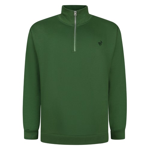 Bigdude 1/4 Zip Neck Sweatshirt Dark Green