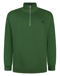Bigdude 1/4 Zip Neck Sweatshirt Dark Green
