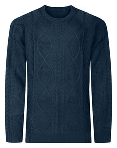 Bigdude Classic Cable Knit Jumper Navy