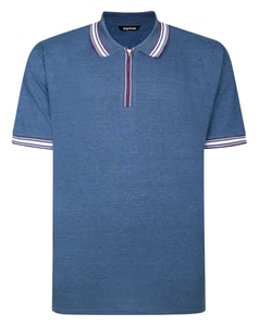 Bigdude Zipped Polo With Tipping Denim